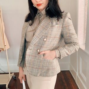 Vintage French Houndstooth Petite Blazer